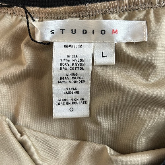 Studio M Size Large Sheer Lace Skirt Elastic Waist Black Nude Lined NWT - Picture 6 of 7